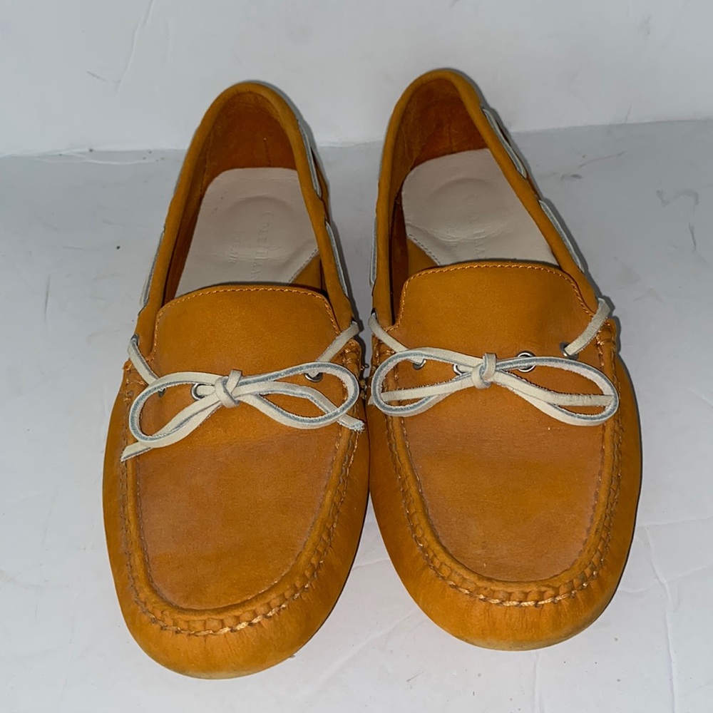 Cole Haan +Nike Air Collaboration Orange Suede Driving Loafer - Picture 1 of 11
